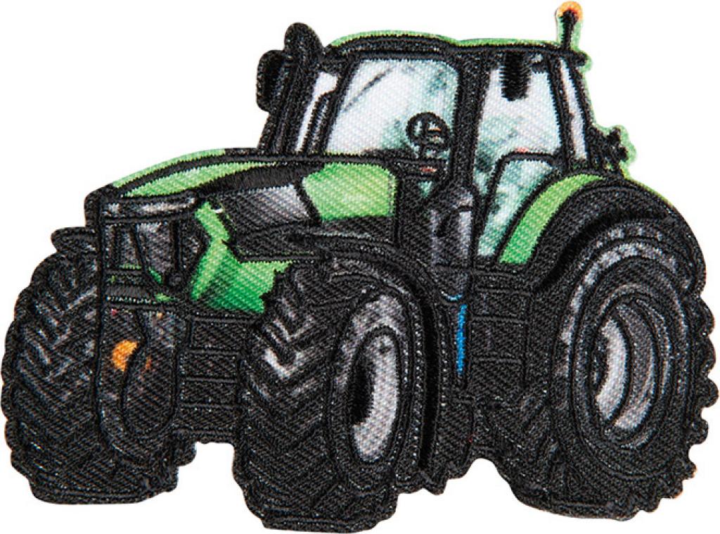 Bügelbild Applikation Druck Trecker grün