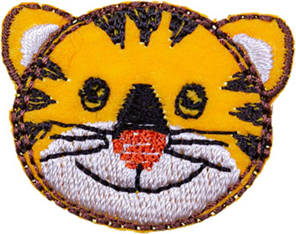 Bügelbild Applikation Tigerkopf