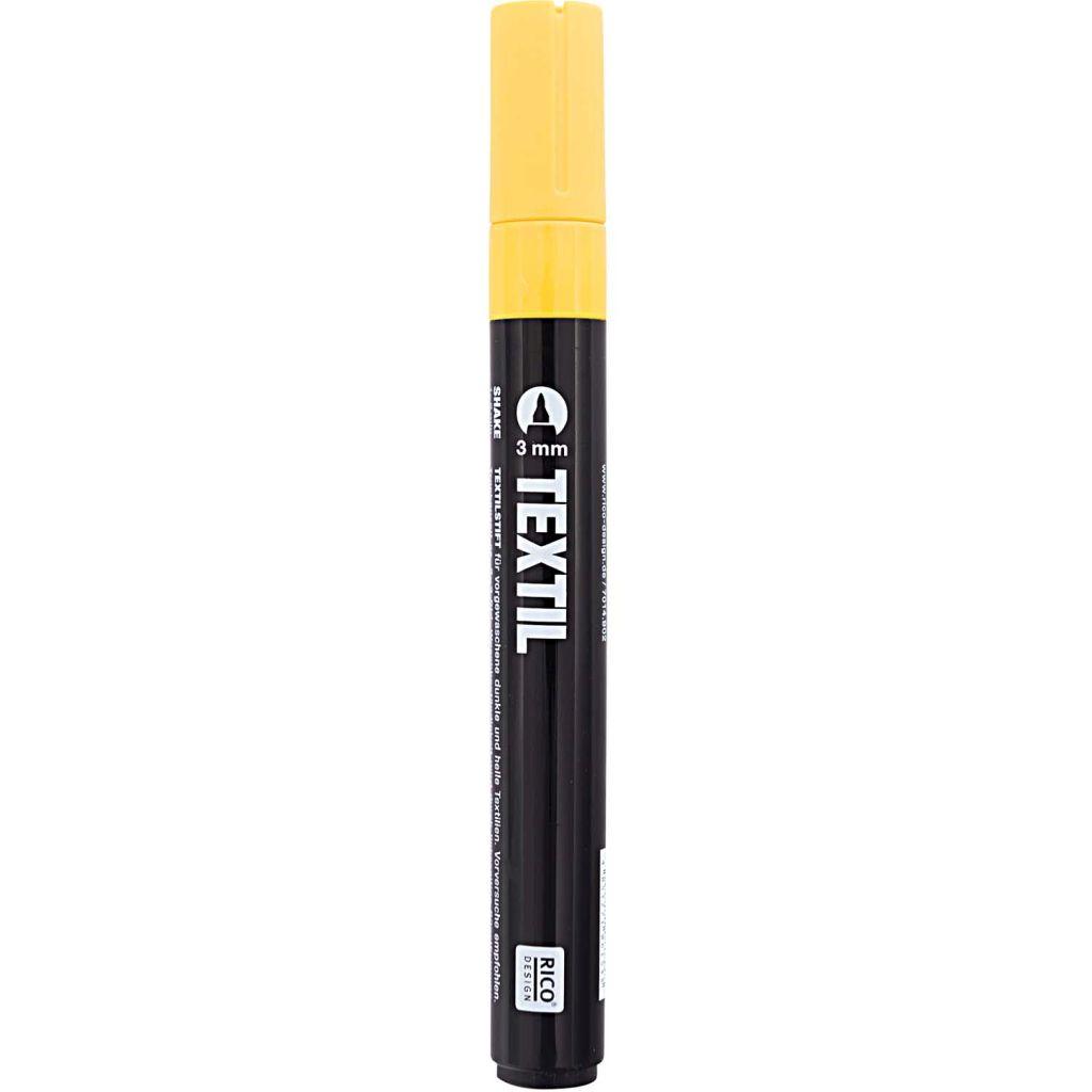 Textilstift Marker für helle/dunkle Stoffe 3mm gelb