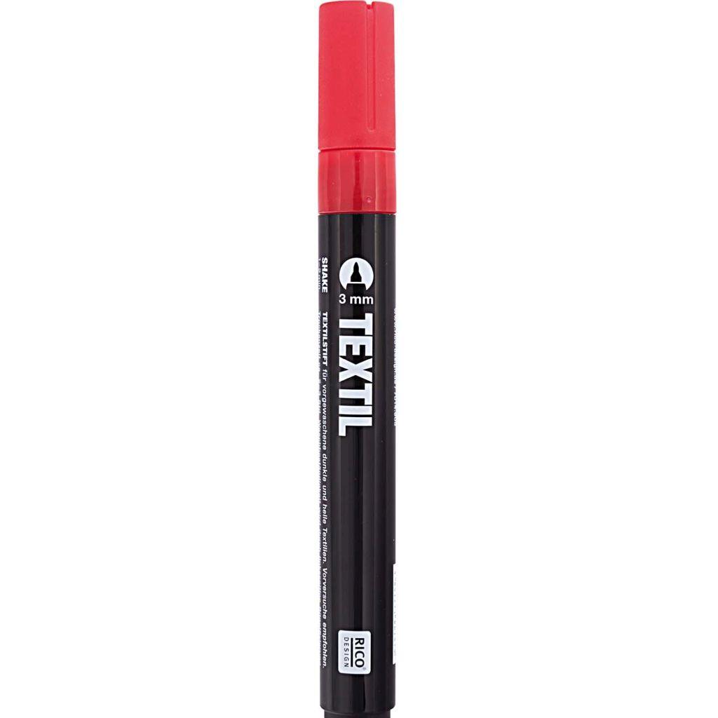 Textilstift Marker für helle/dunkle Stoffe 3mm rot
