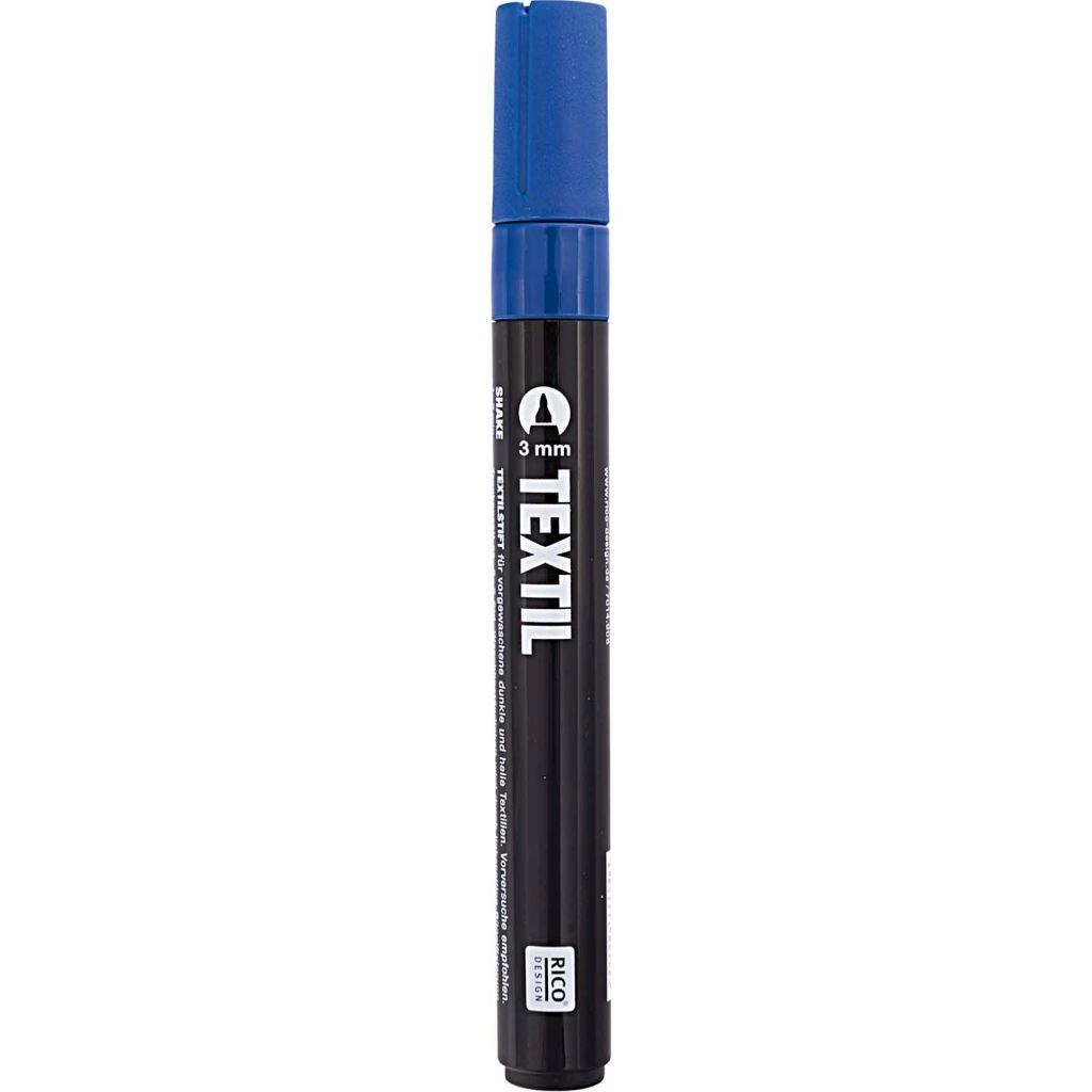 Textilstift Marker für helle/dunkle Stoffe 3mm blau