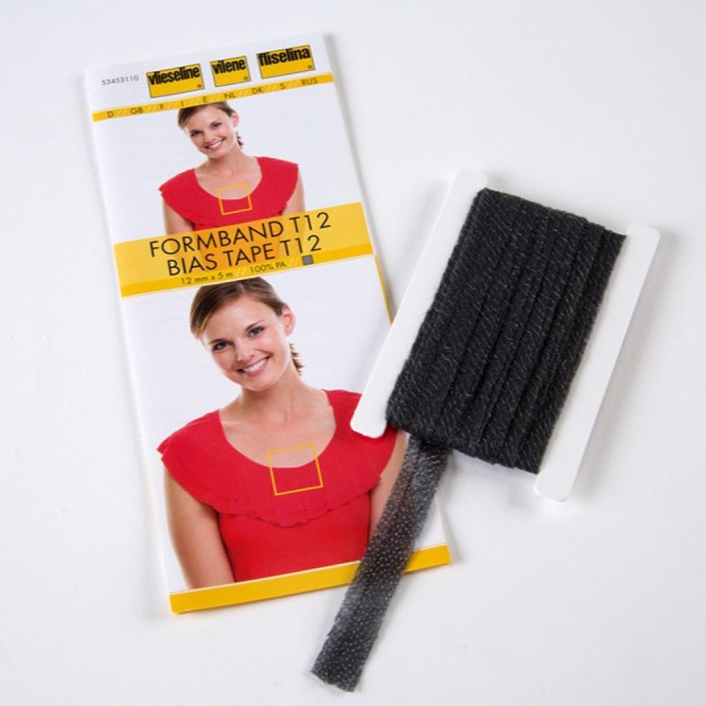 Formband zum Aufbügeln 12mm grafit schwarz 5m