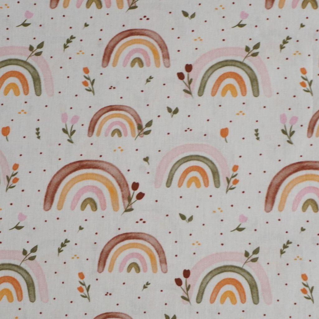Baumwollstoff Motivdruck Regenbogen pastell - FVJ