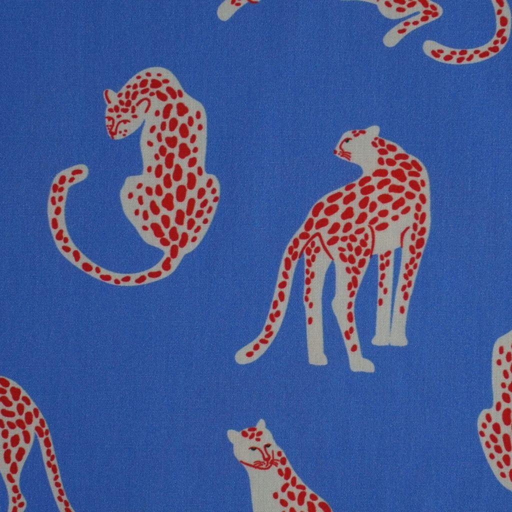 Baumwollstoff Motivdruck Leopard hellblau