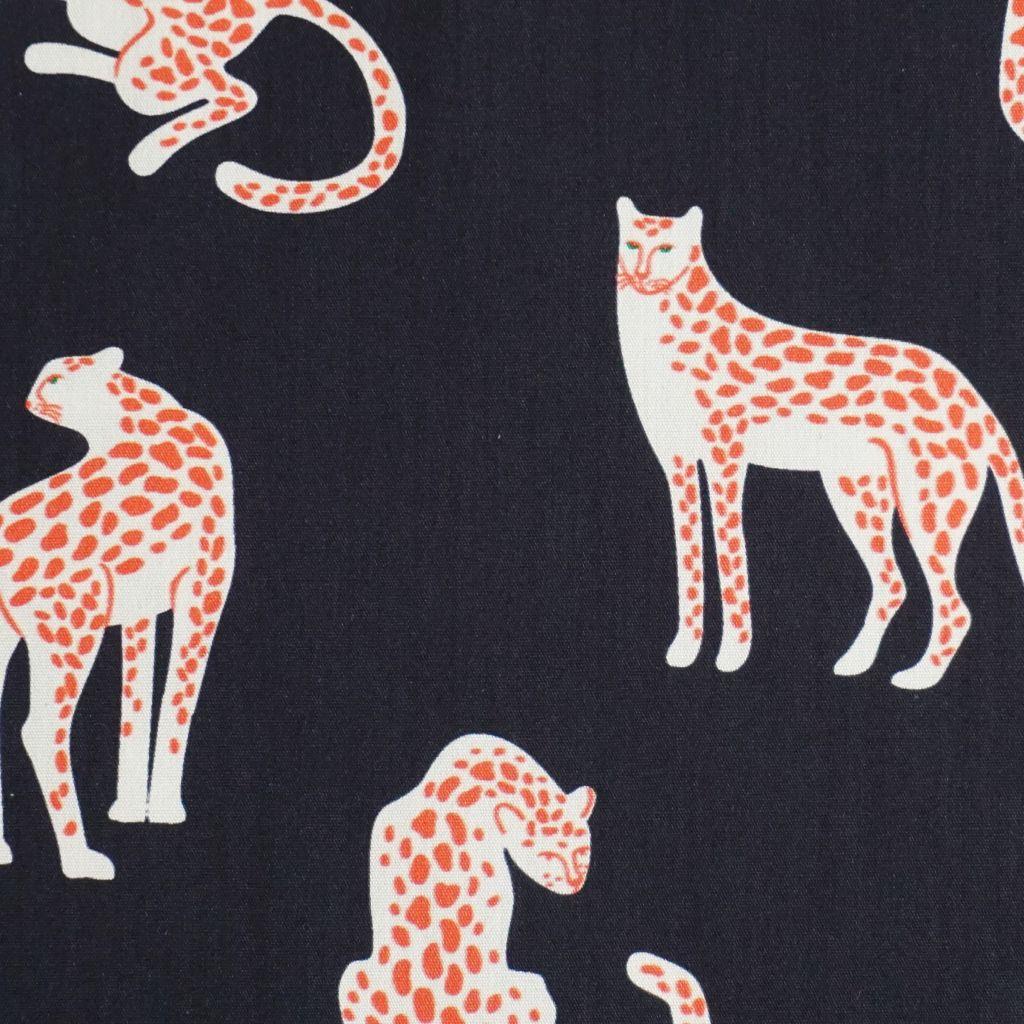 Baumwollstoff Motivdruck Leopard schwarz