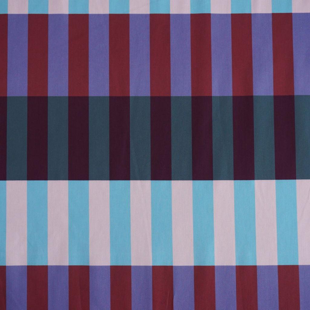 Baumwollstoff Motivdruck Blocks hellblau flieder weinrot