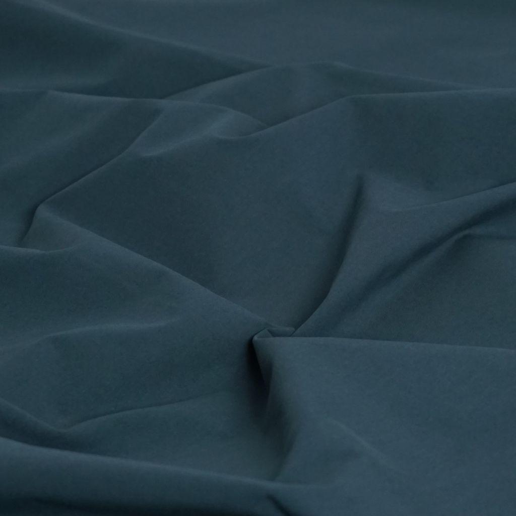 Baumwoll-Popelin gekämmt stone washed petrolgrün