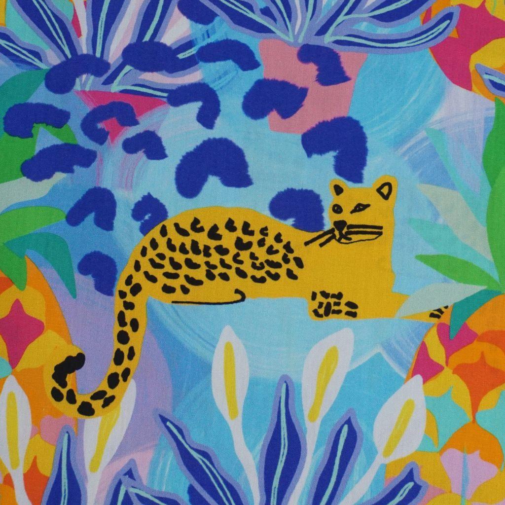 Baumwollstoff Motivdruck Jungle Jaguar bunt - Karina+Kind