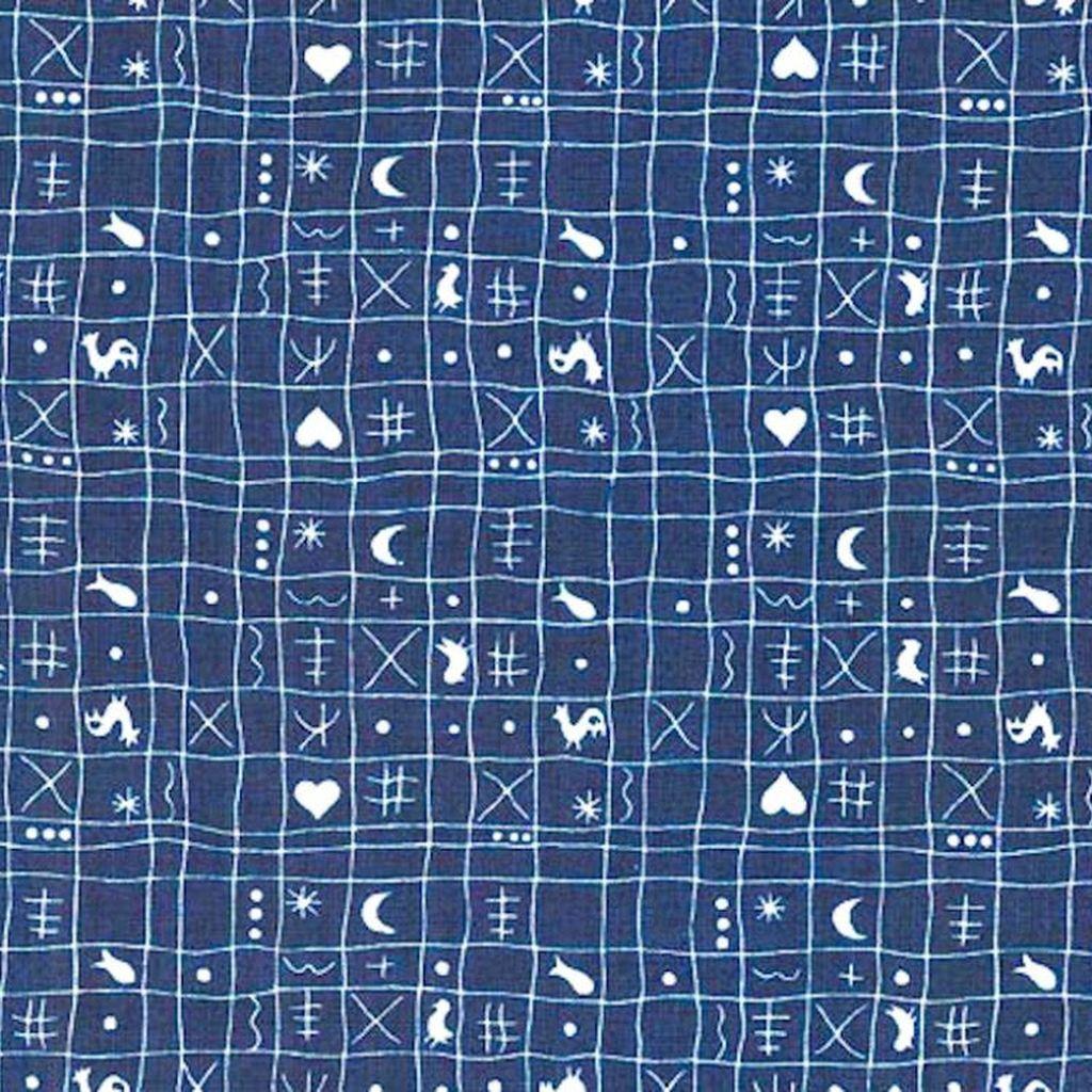 Baumwollstoff Klassiker Hähnchen blau – Westfalenstoffe