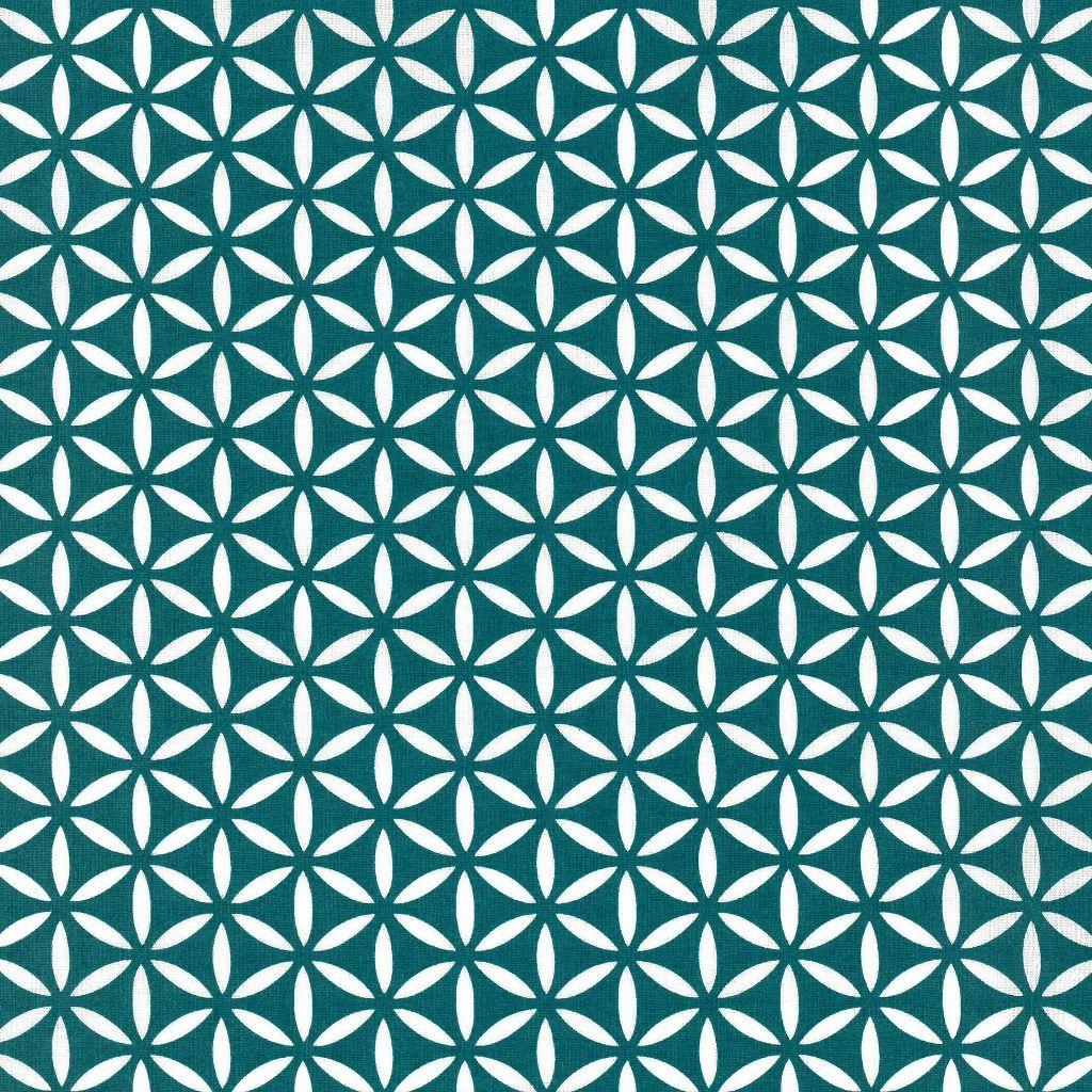 Baumwollstoff Kopenhagen Blüten petrol – Westfalenstoffe