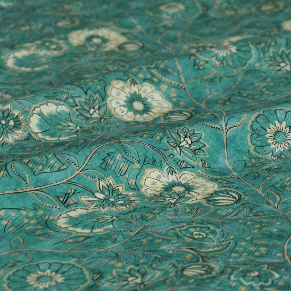 Viskose Druck Blüten mint