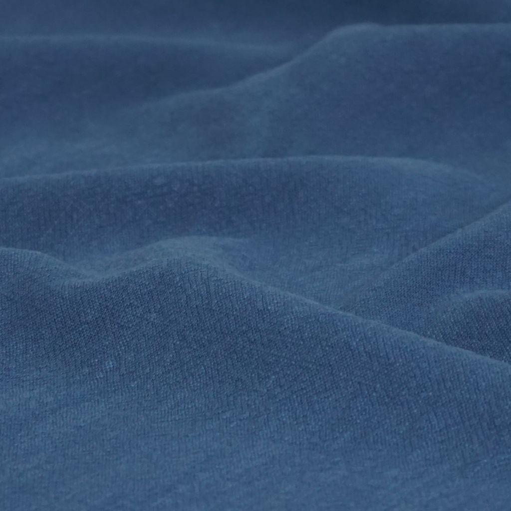 Grasleinen mit Baumwolle stonewashed stahlblau