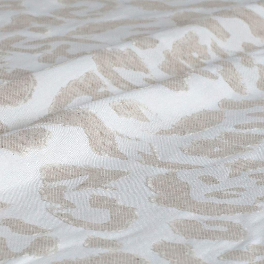 Viskose-Leinenstoff Jacquard Leo hell beige
