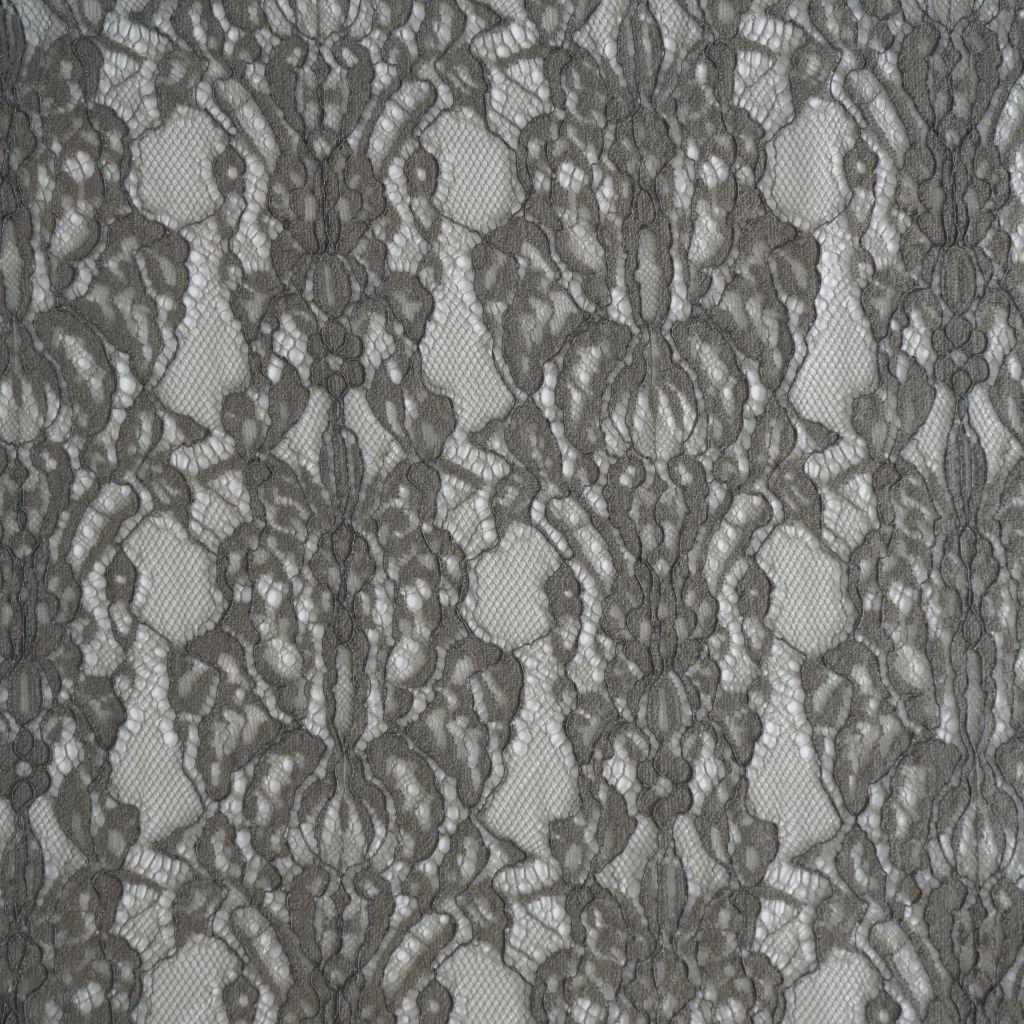 Netz-Spitze mit Baumwolle Ornamente grünliches grau