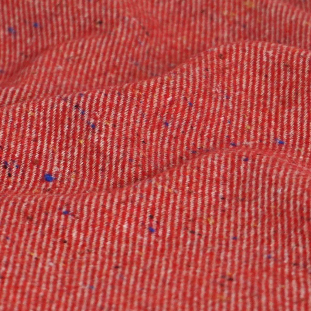 Wollstoff Schurwolle Seide Tweed Italien diagonal rot