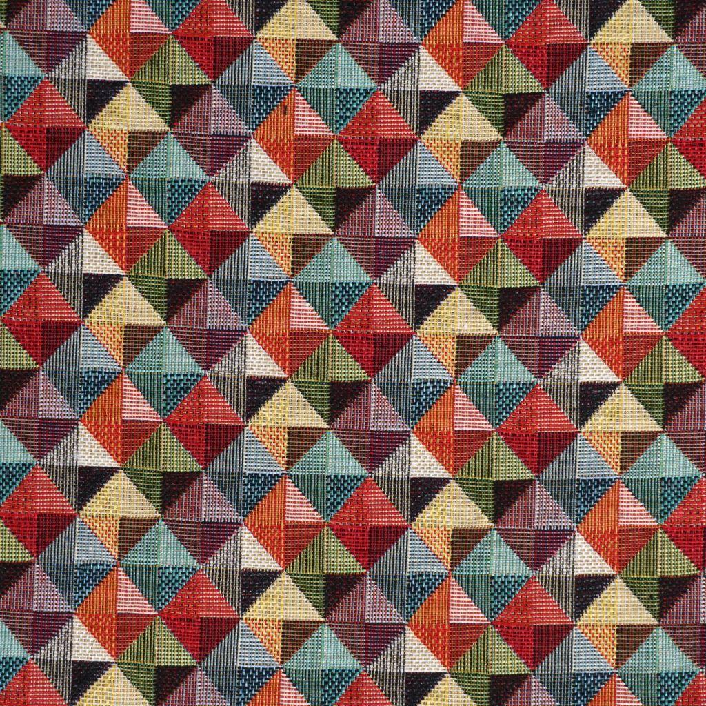 Gobelin Dekostoff Dreiecke abstrakt bunt