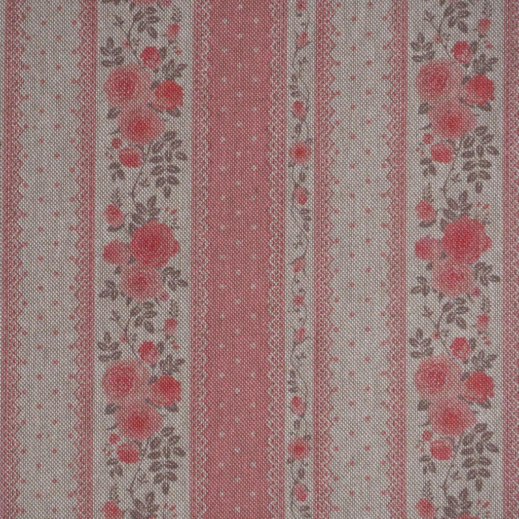 Dekostoff Leinenlook Landhausstil Romantik Rosen rosa