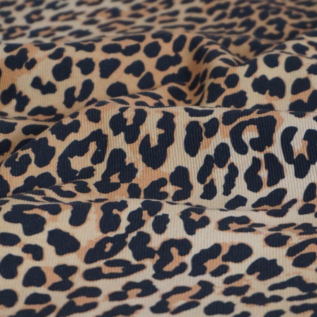 Baumwoll-Twill Leo beige schwarz