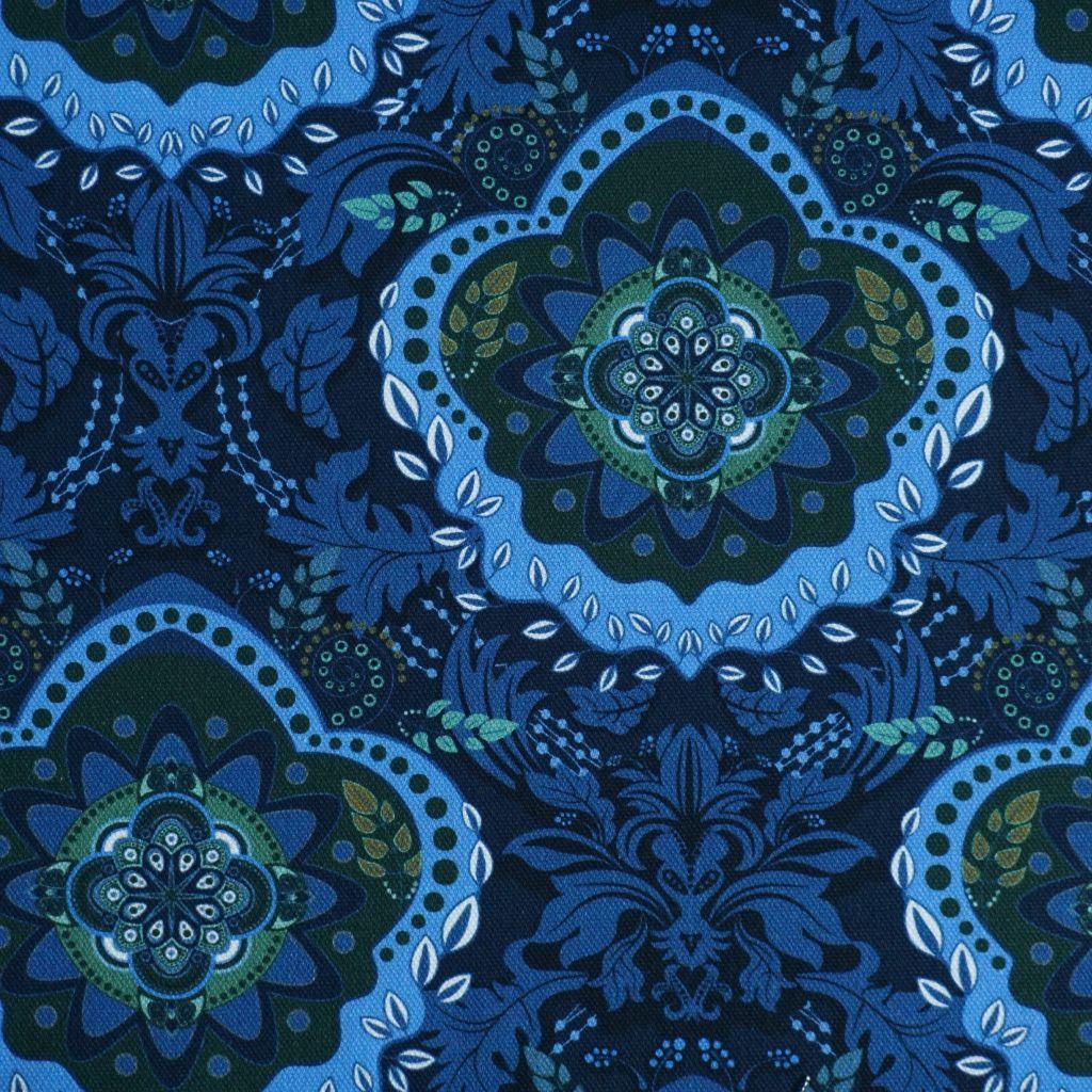 Dekostoff Canvas Mandala blau