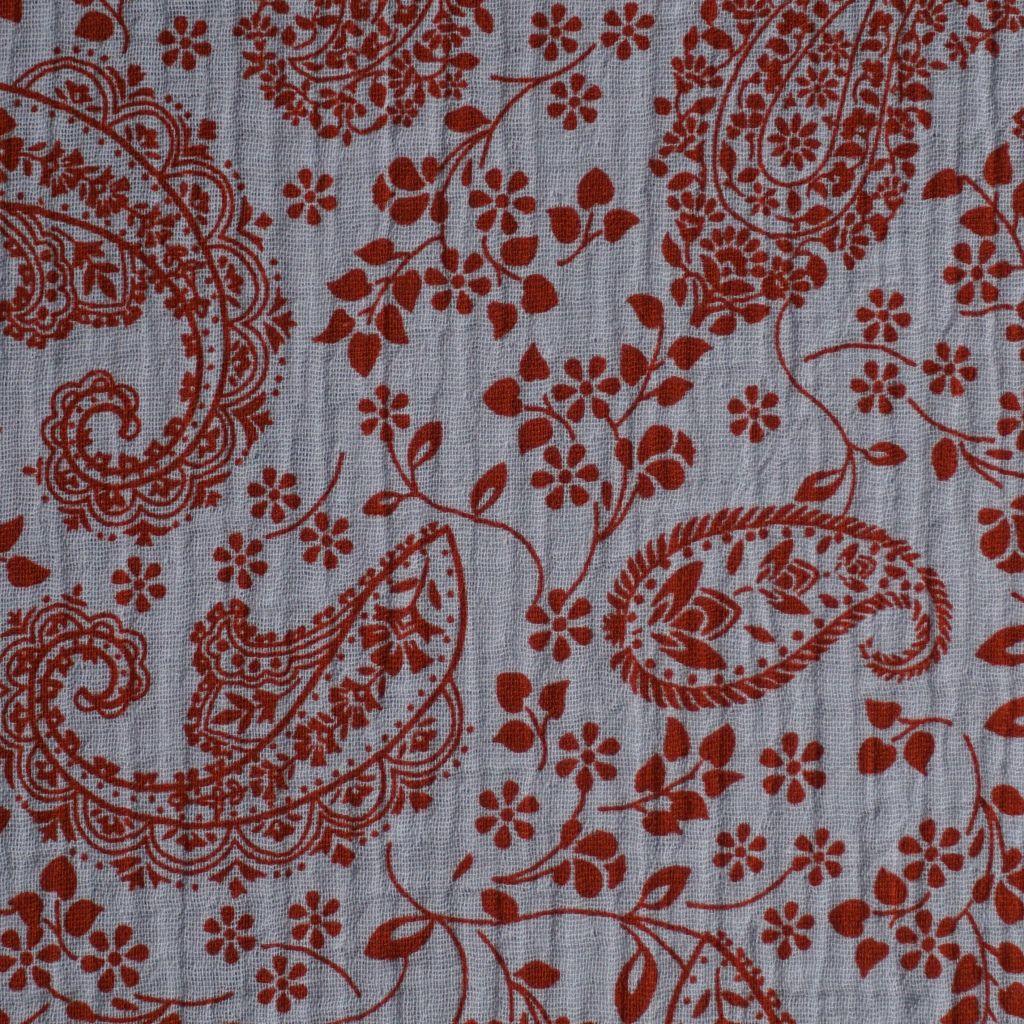 Musselin Double Gauze Paisley rostrot