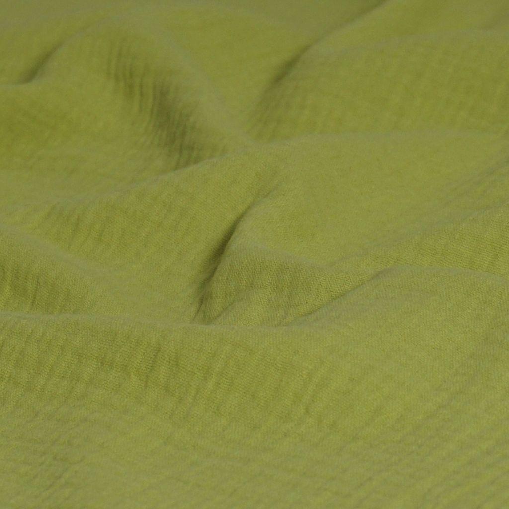 Musselin Double Gauze uni gelbgrün