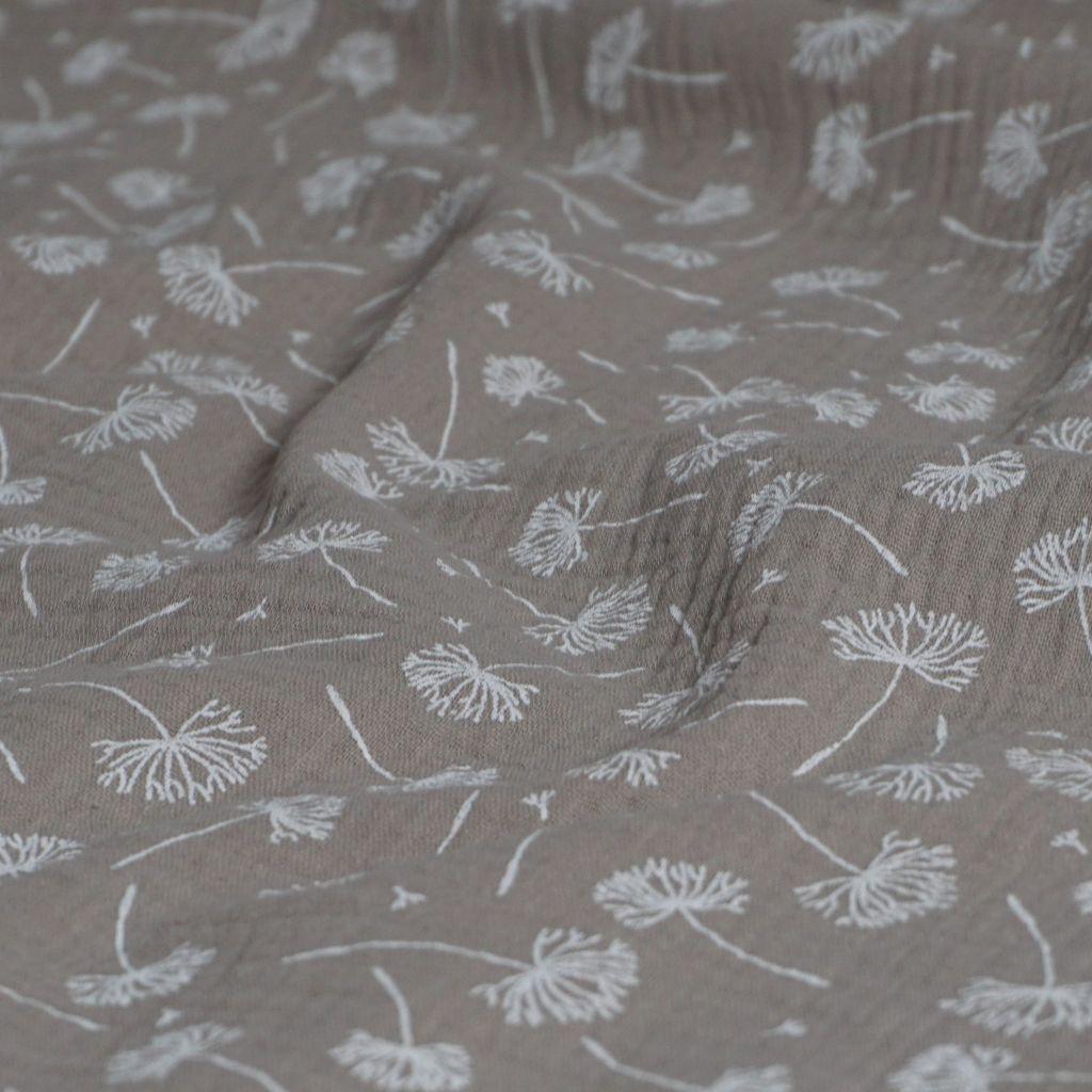 Musselin Double Gauze Pusteblumen beige