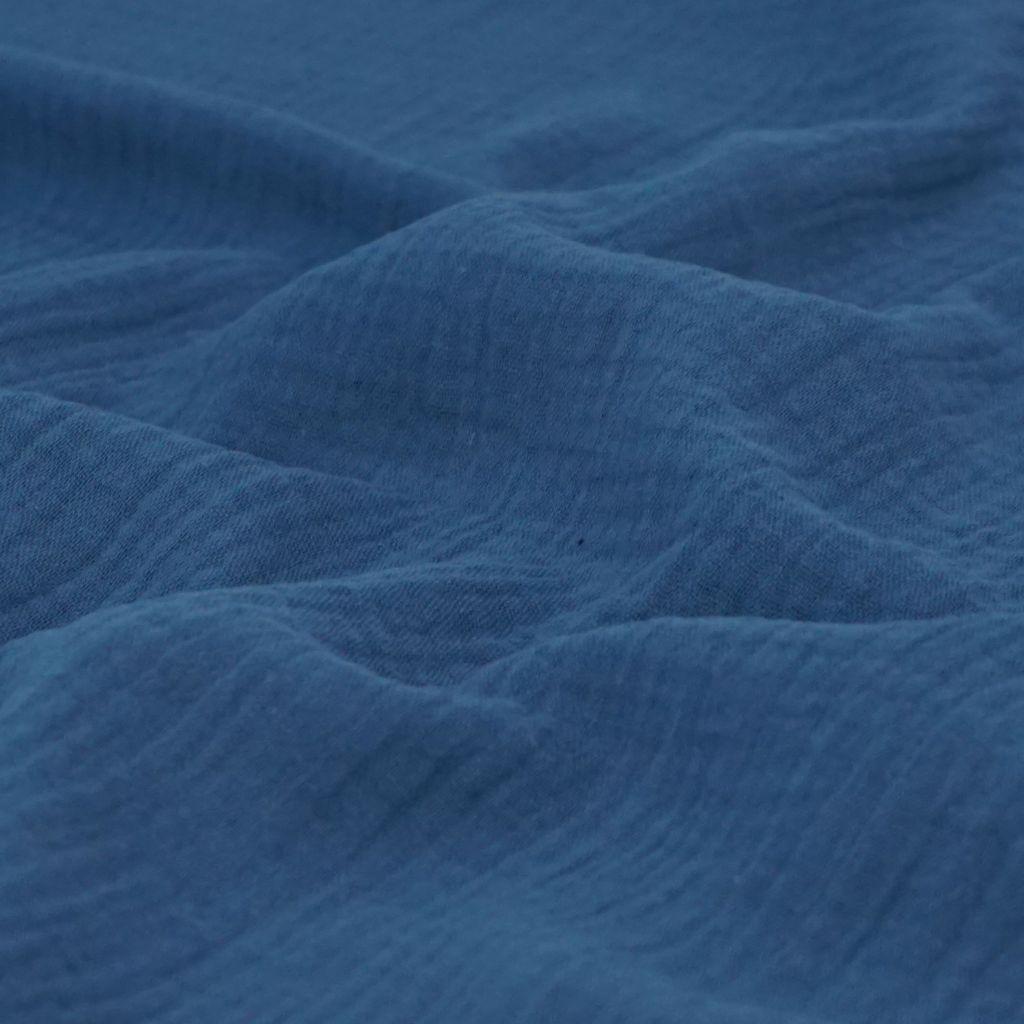 Musselin Double Gauze uni jeansblau