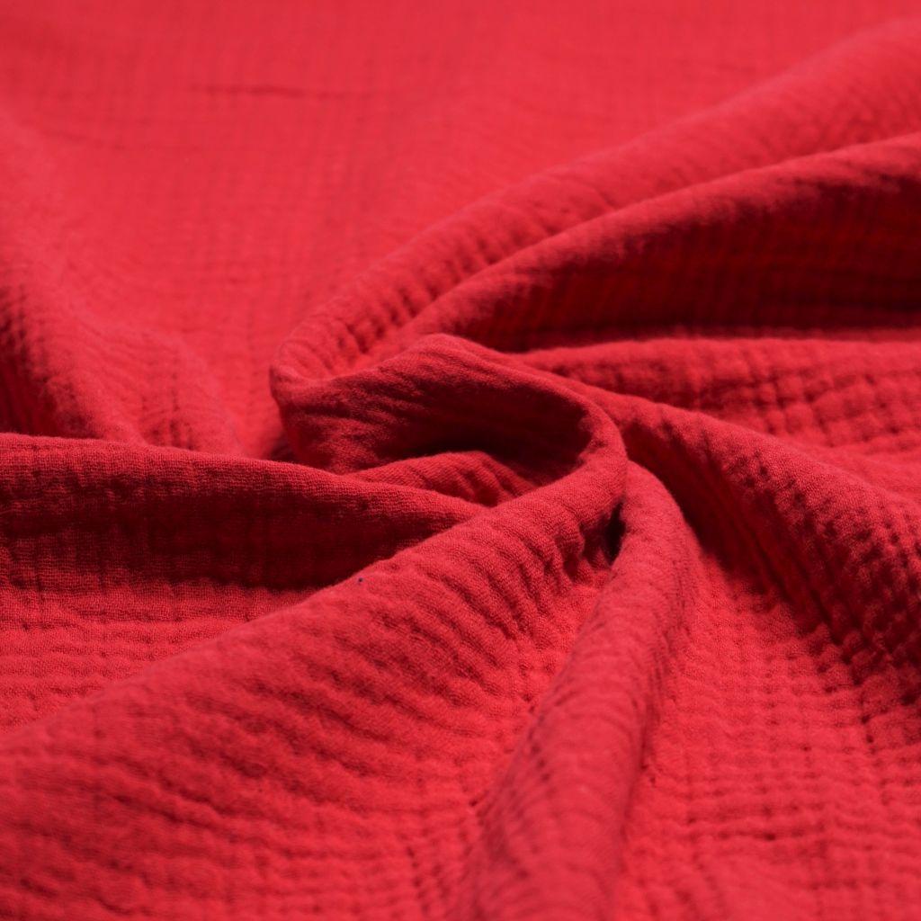 Musselin Double Gauze uni rot