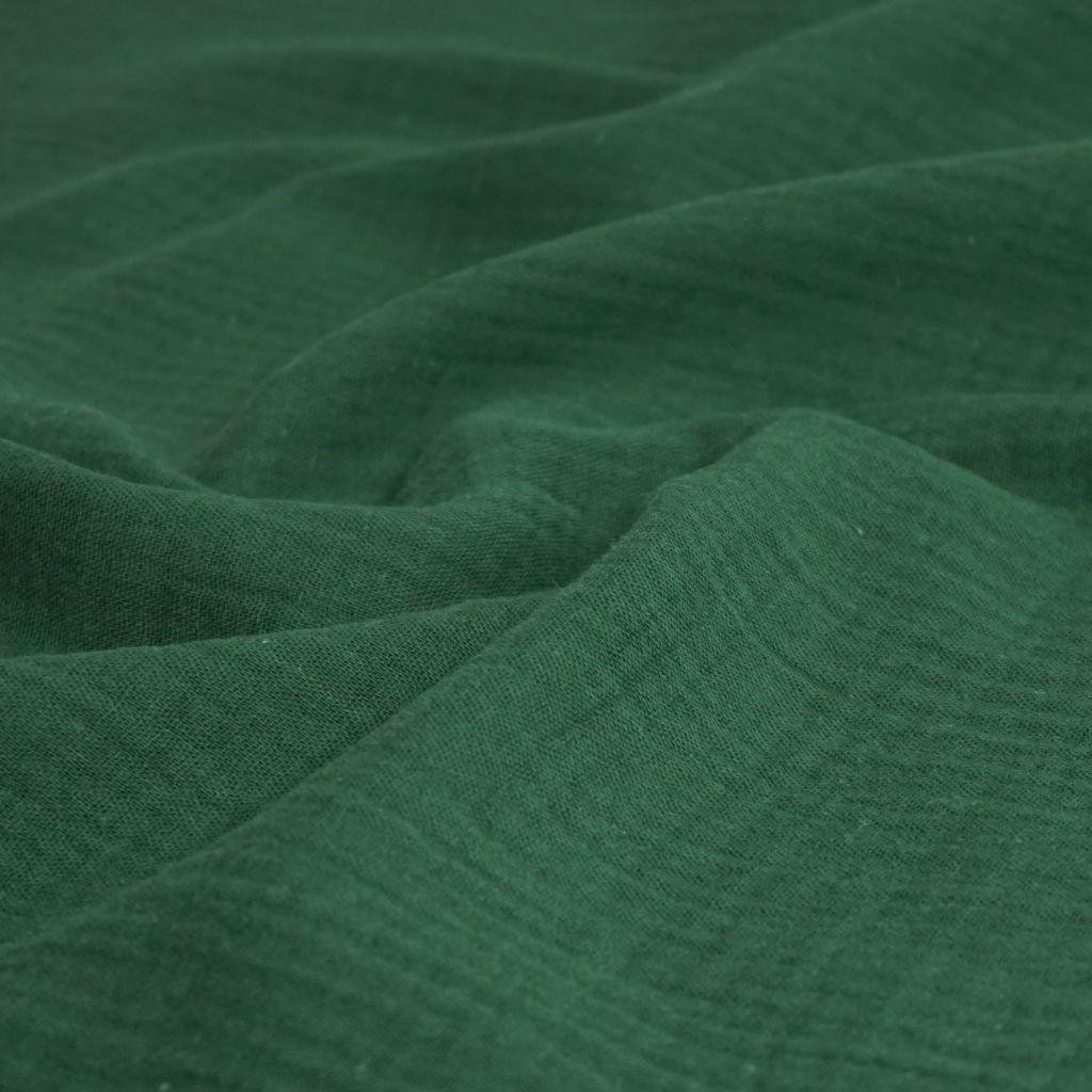 Musselin Double Gauze uni tannengrün