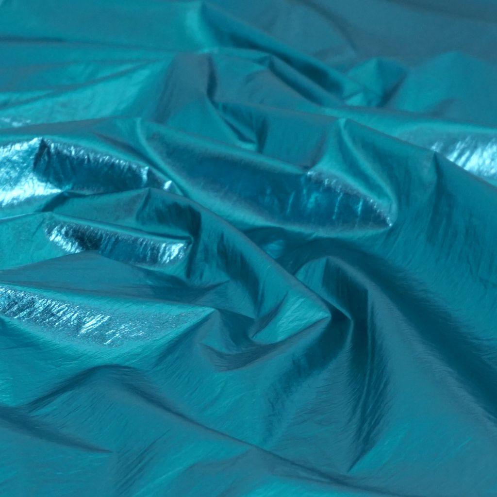 Folienstoff Nylon Metallic-Look türkis