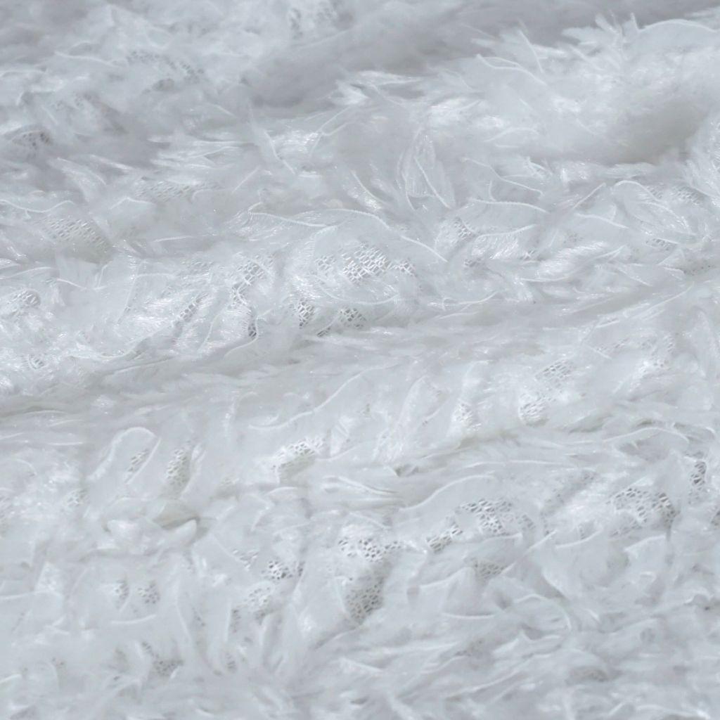 Federstoff leichter Strickstoff Federoptik weiß