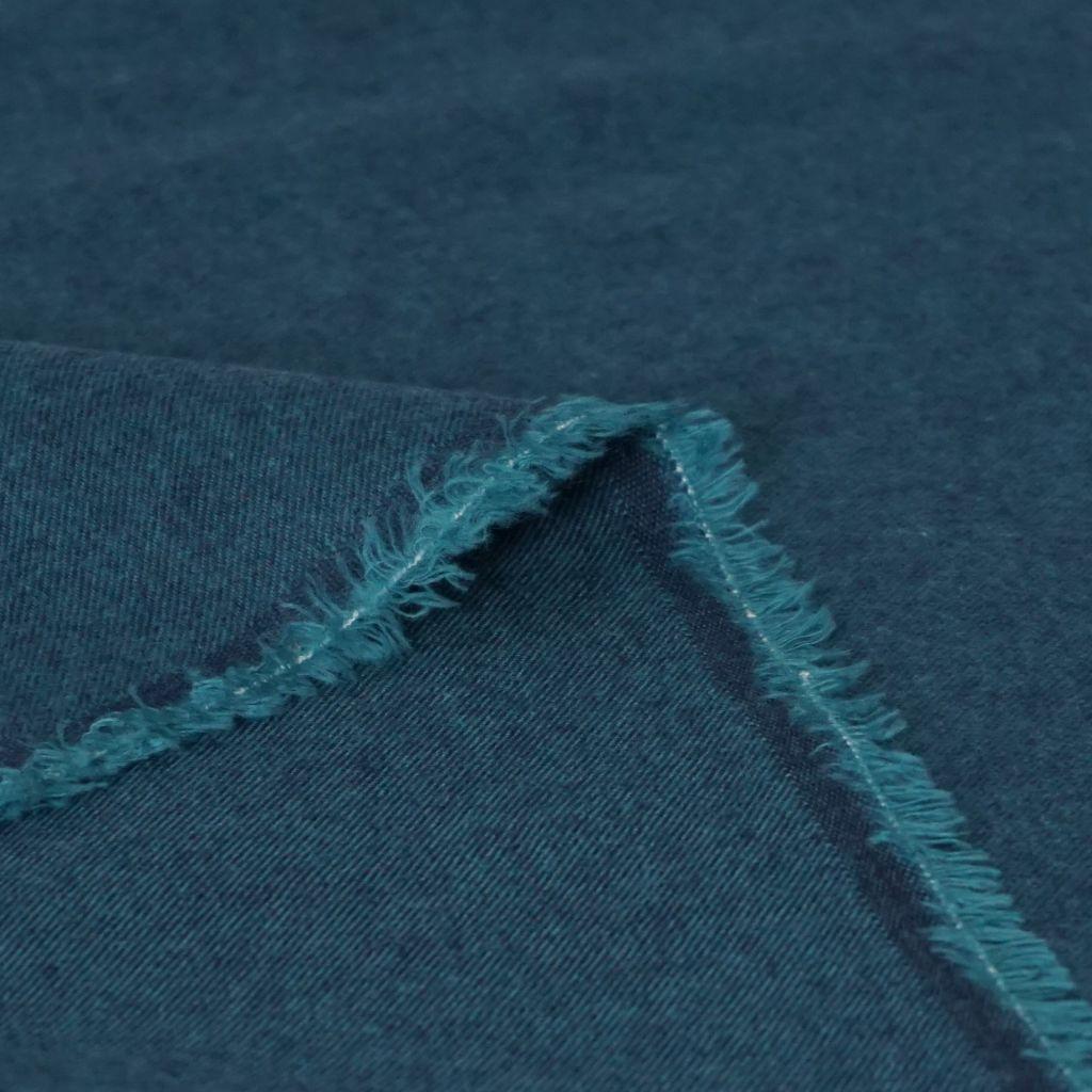 Flanell Baumwolle uni melange petrol dunkelblau