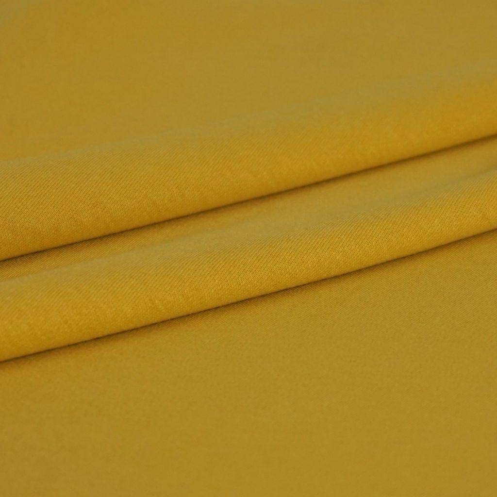 Interlock Jersey uni Baumwolle tawny olive honiggelb - Bio