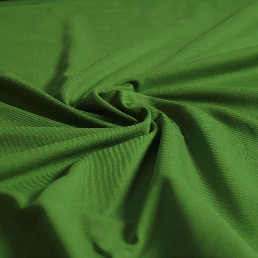 Singlejersey uni aus Baumwolle grasgrün - Bio