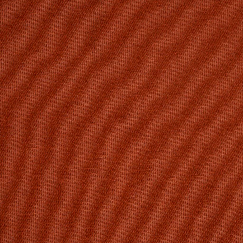 Singlejersey uni aus Baumwolle rostbraun - Bio