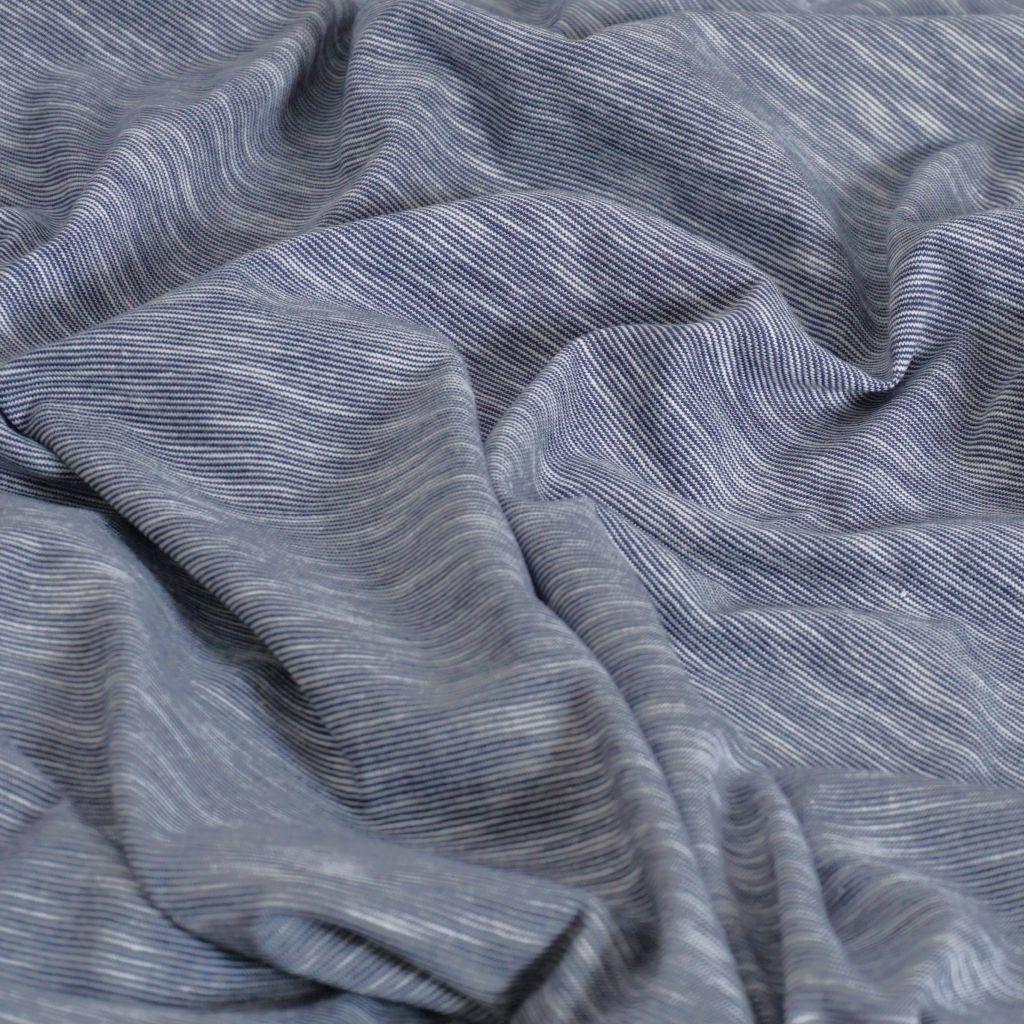 Slub Jersey leichte Bio-Baumwolle melange nachtblau