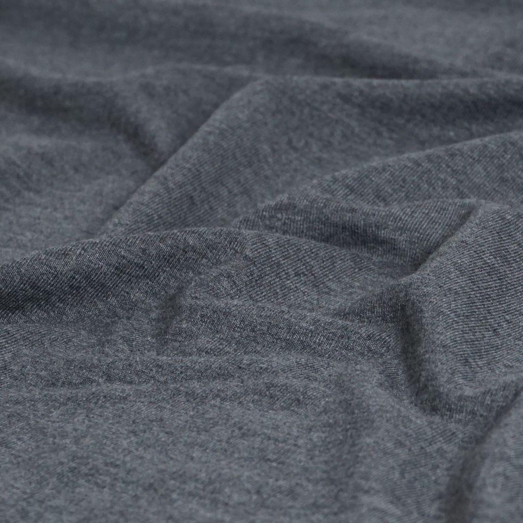 Viskose French Terry aus Bambusfaser dunkelgrau meliert
