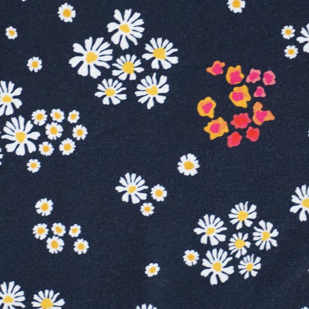 Baumwolljersey Wildblumen nachtblau – Bio