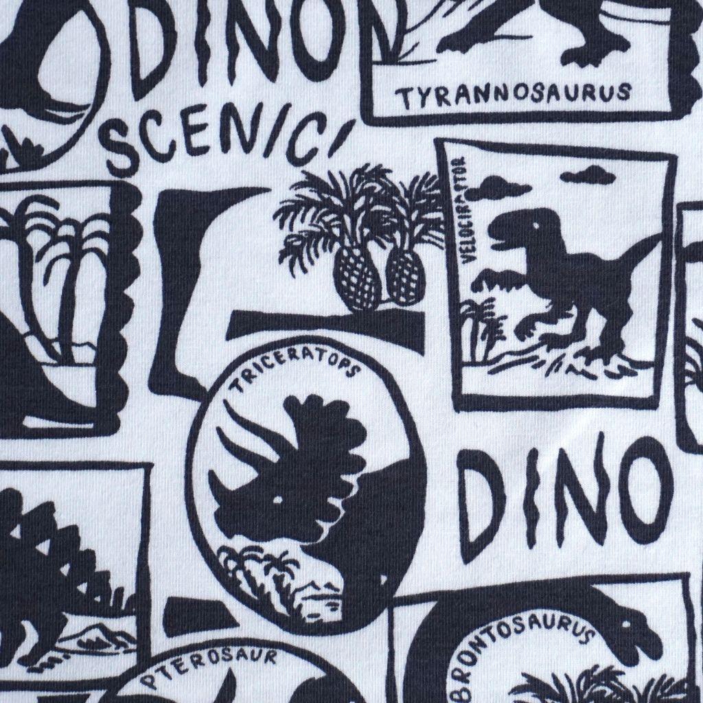 Baumwolljersey Dinos anthrazit weiß