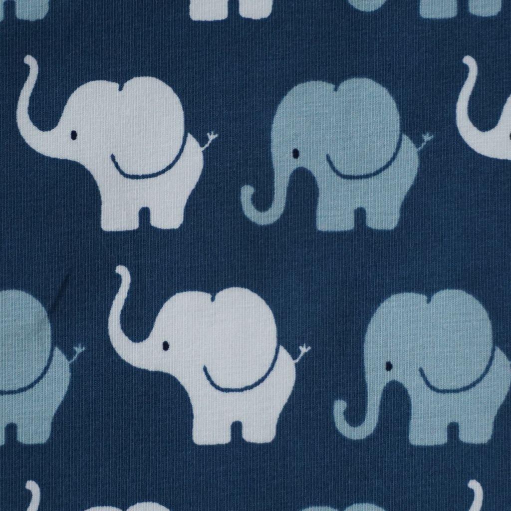 Baumwolljersey Elefanten blau