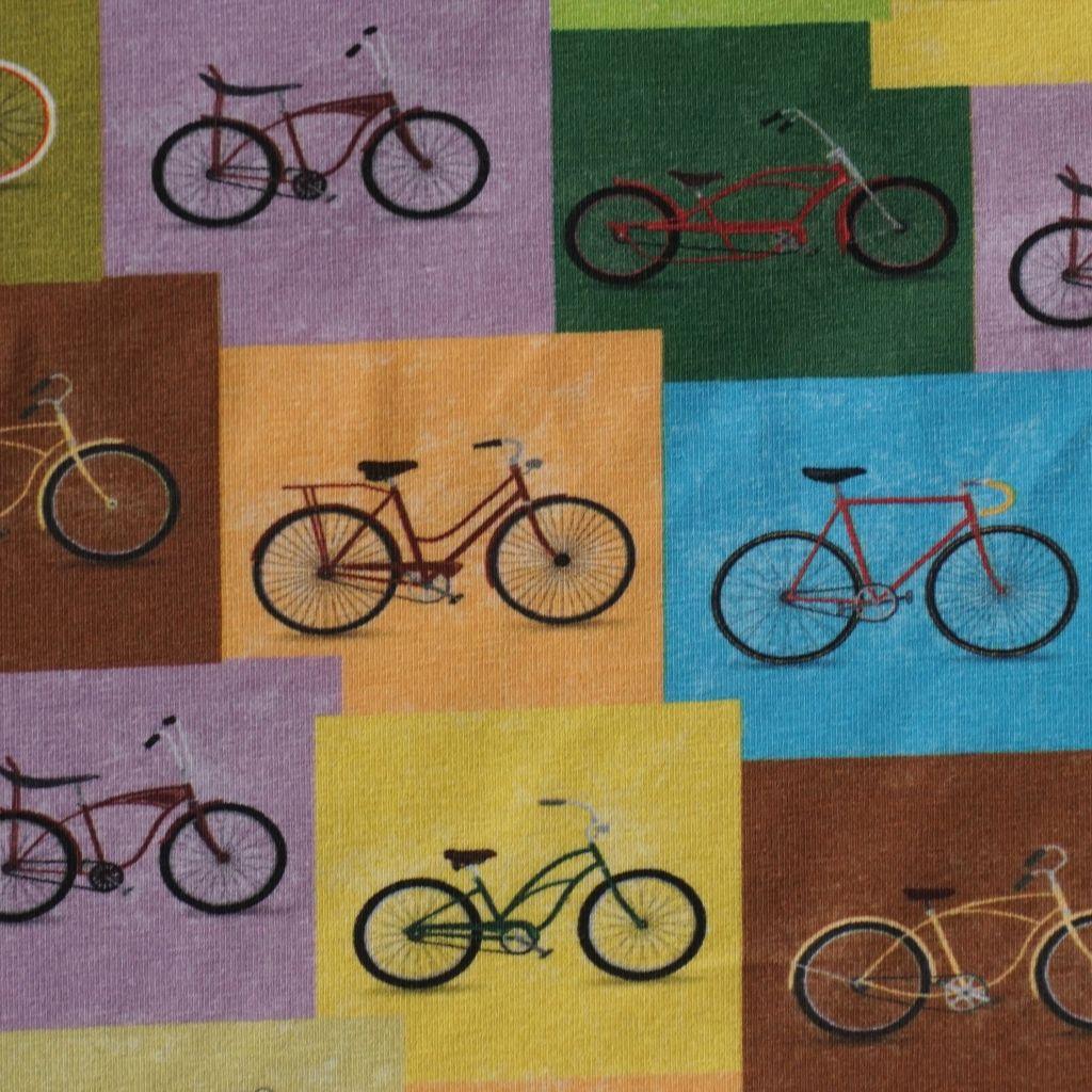 Baumwolljersey Fahrräder bunt