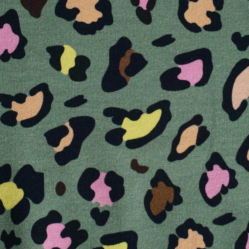 French Terry Leoprint grün rosa gelb – FVJ