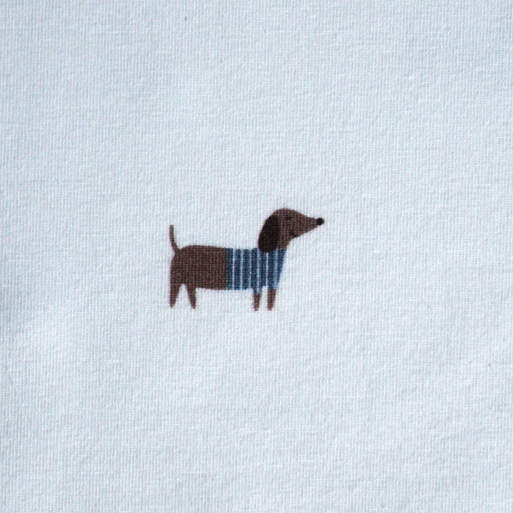 Baumwolljersey kleine Hunde Dackel ecru