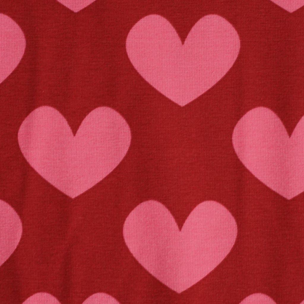 Baumwolljersey Herzen rosa rot
