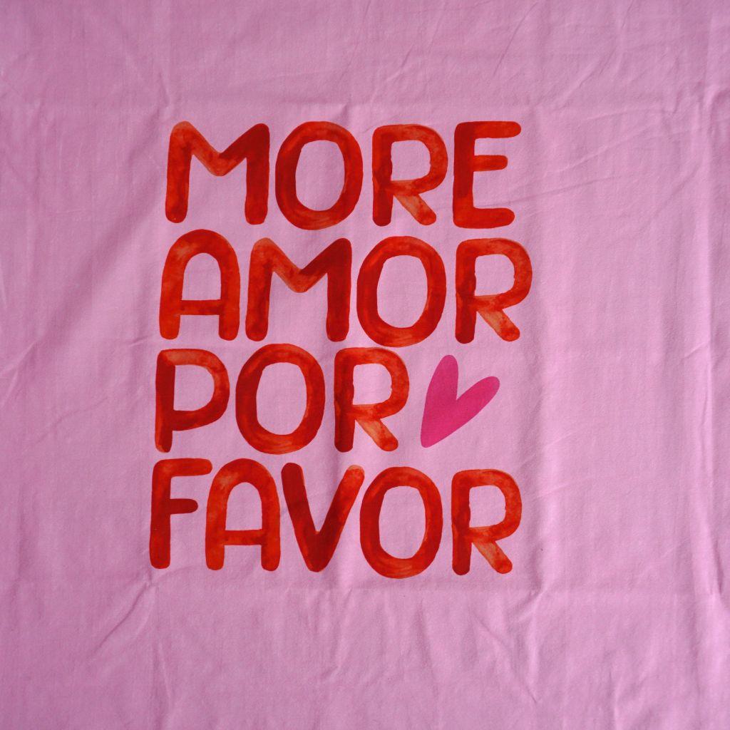 Preview: Baumwolljersey Panel Text "more amor por favor"