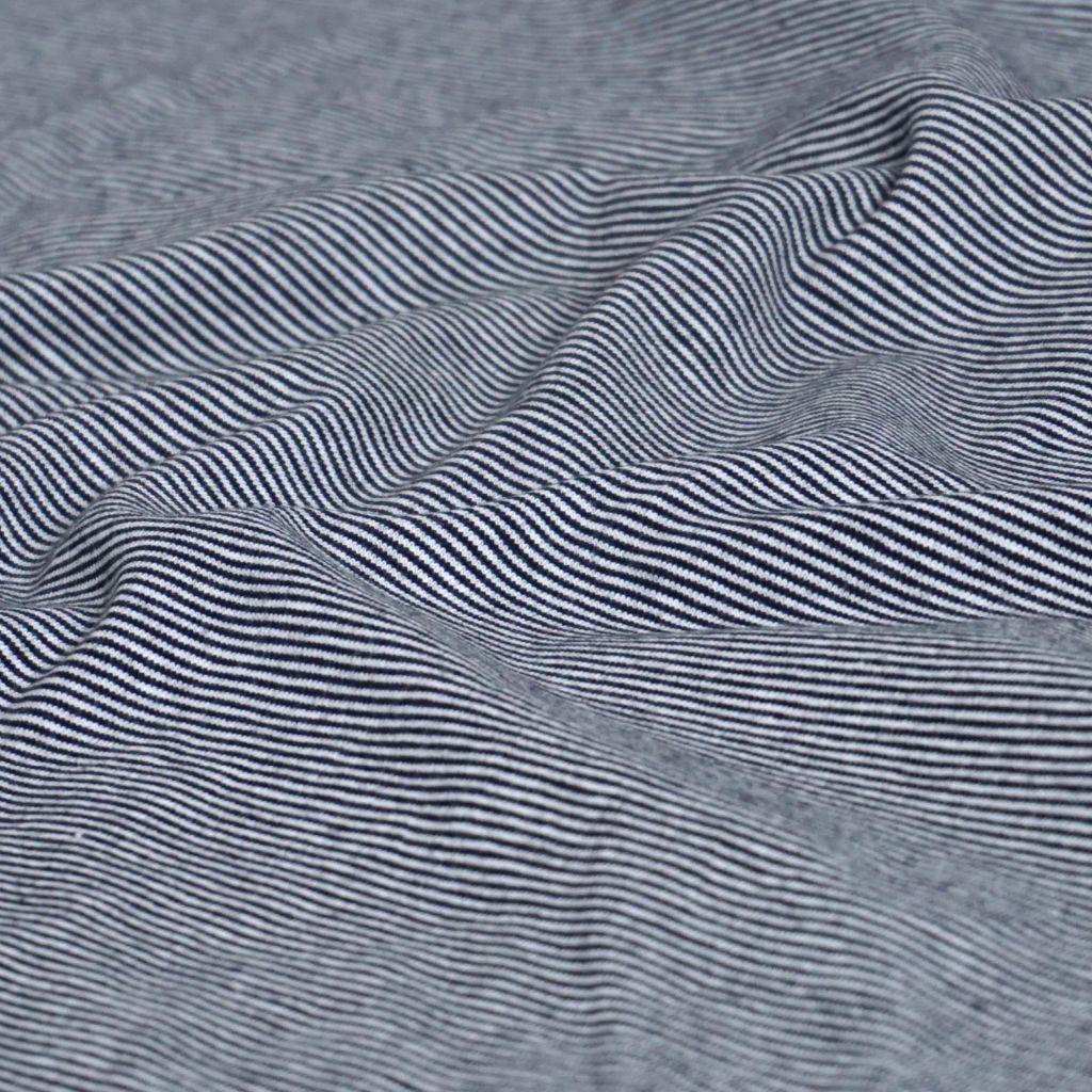 Baumwolljersey Feinringel 1mm schwarz weiß