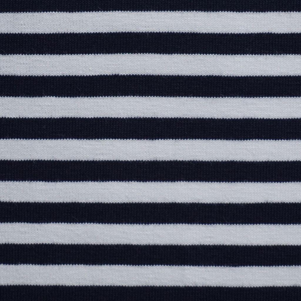 Baumwolljersey Streifen 5mm blau weiß gestreift