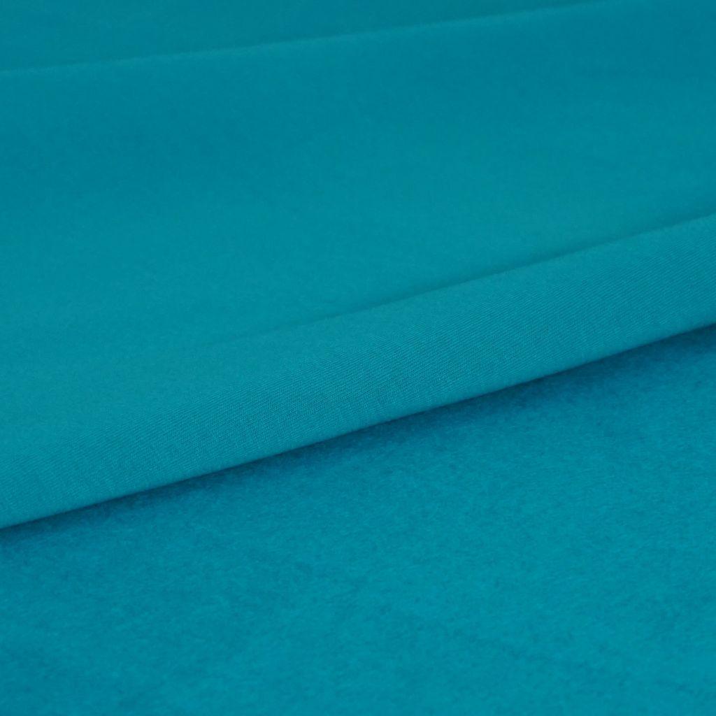 Stretch-Sweat soft uni türkis – Bio