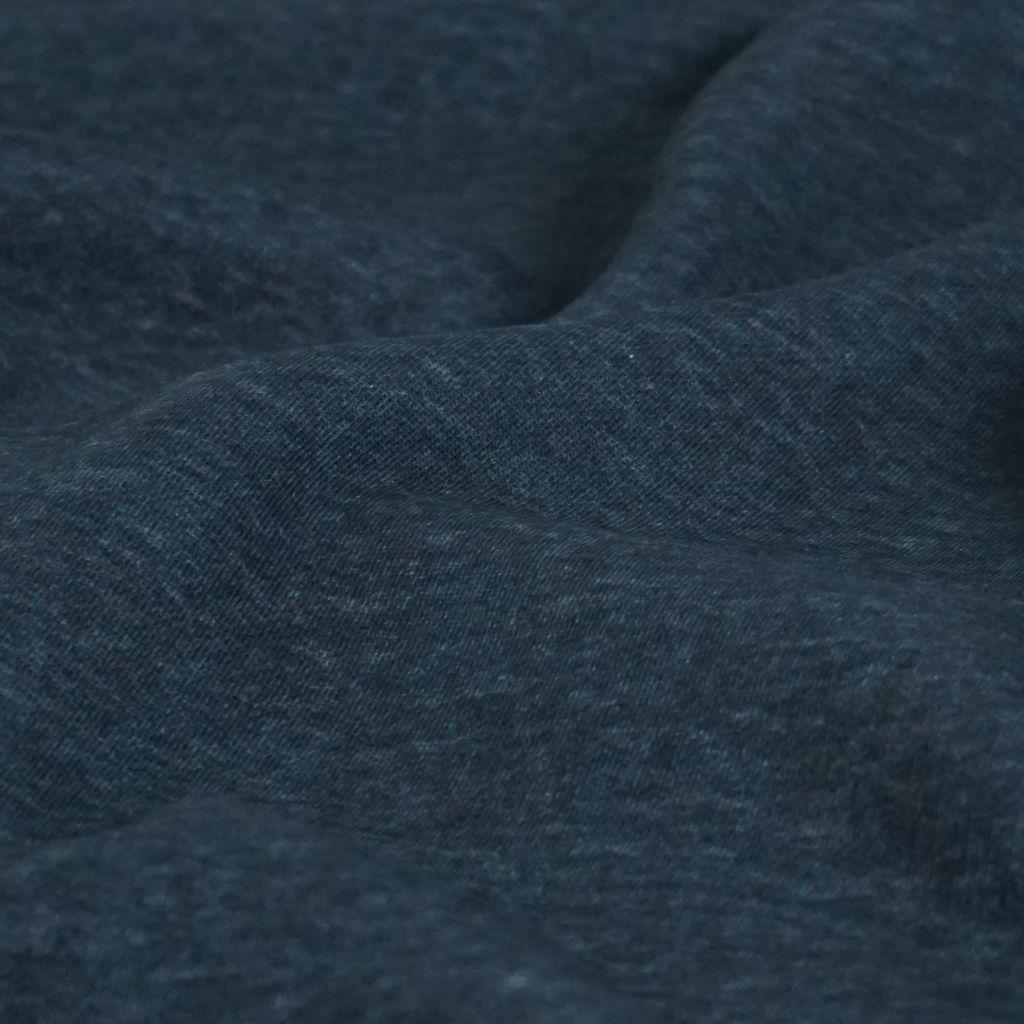 Sweat Stoff Jeanslook bedruckt nachtblau melange