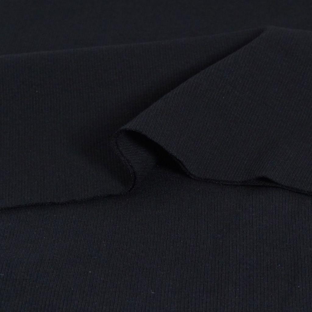 Rippenbündchen Feinripp 2x2 schwarz